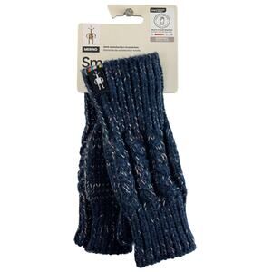 Smartwool Deep Navy Isto Hand Warmer Merino Wool Cable Knit Fingerless Glove NEW
